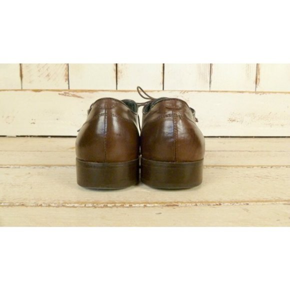 Mens bark brown leather crocodile embossed Stacy Adams oxford shoes/11.5 main image 2